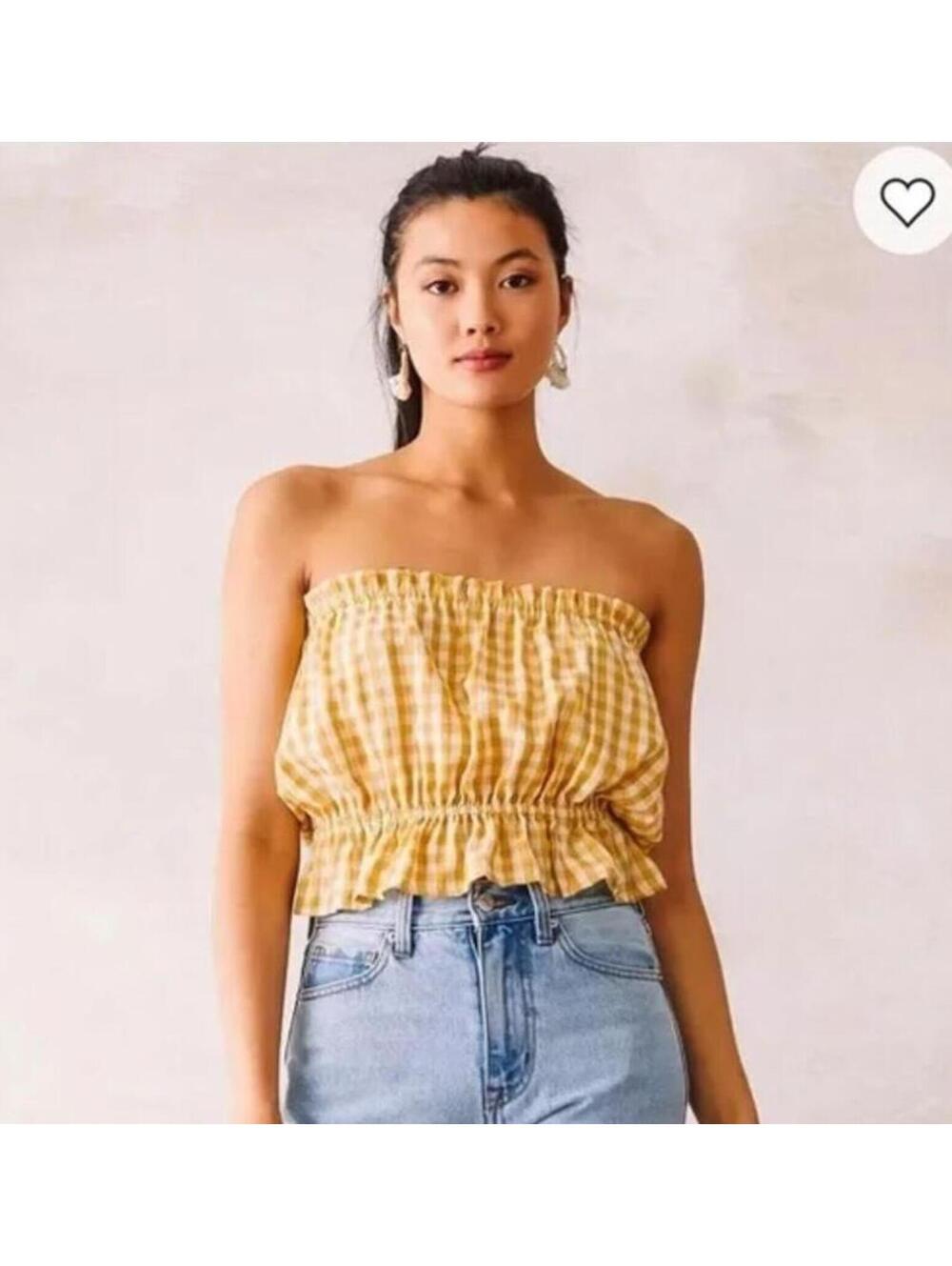 Willow + Root Yellow Gingham Tube Top